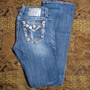 Distressed Miss Me Bootcut Jeans Size 29
